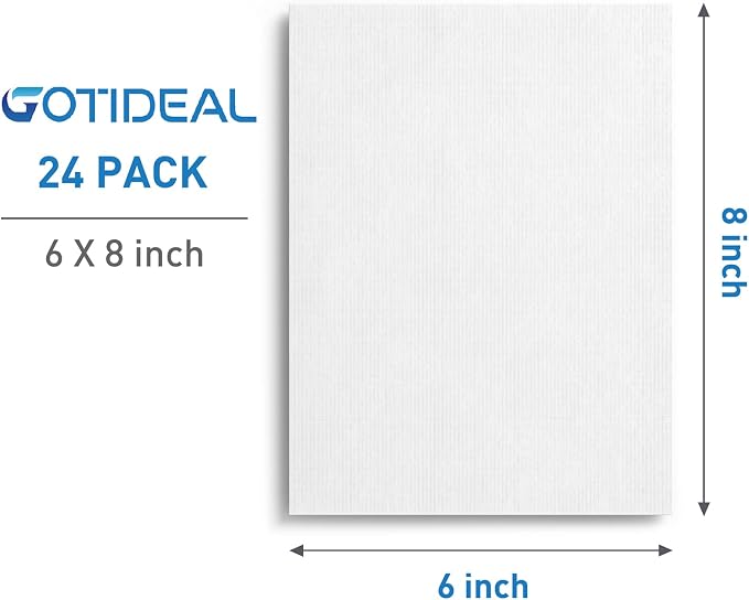 GOTIDEAL Canvases for Painting, 6x8 inch of 24, Professional Primed White Blank - Image 2
