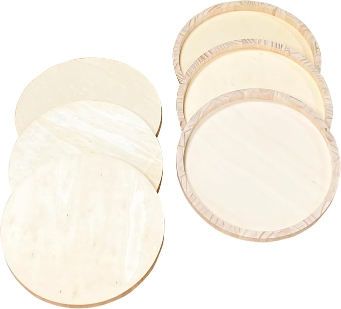 6 Pack 14 Inch Round Wood Canvas Panels Unfinished Wooden Plates Round Wood - Image 4
