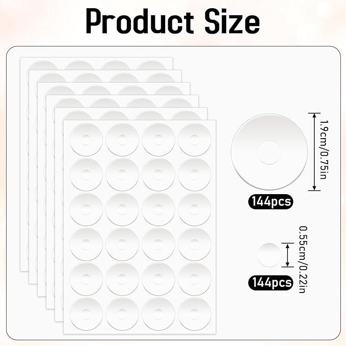 144pcs Non-Slip Silicone Grips for Quilt Templates, Quilting Rulers, Adhesive - Image 4