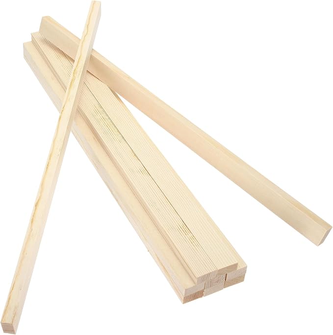 MECCANIXITY 10Pcs Wood Strips Slats, 11/32" x 7/8" x 16" Thin Wood Sticks Flat by MECCANIXITY