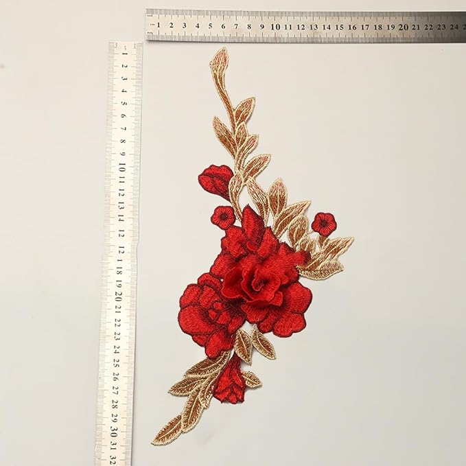 Vintage Rose Sew Lace Flower Embroidery Patches, - Image 2