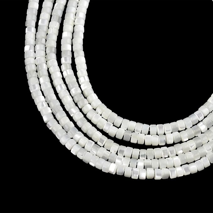 160pcs 4x2mm Natural Mother of Pearl Shell Heishi Disc Flat-Rondelle Spacer - Image 5