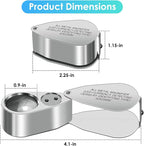Leffis 2 Pack 40X Jewelers Loupe Magnifier Magnifying Glasses, LED/UV - Image 4