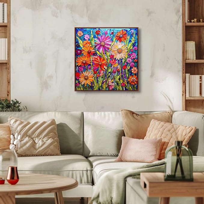 Bgraamiens-Mosaic Art Flowers-1000 Pieces Puzzle - Image 4