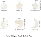 SUNNYCLUE 1 Box 36Pcs 6 Styles Natural Freshwater Shell Pendants Flat Round - Image 2