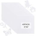40 Pcs Stiff Felt Fabric Sheet for Crafts, 1mm Thick and 4”x 4”White Felt by Tiparts