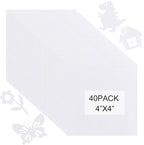 40 Pcs Stiff Felt Fabric Sheet for Crafts, 1mm Thick and 4”x 4”White Felt by Tiparts