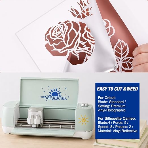 Matte Metallic Permanent Vinyl Sheets, Metallic Craft Vinyl - Image 6