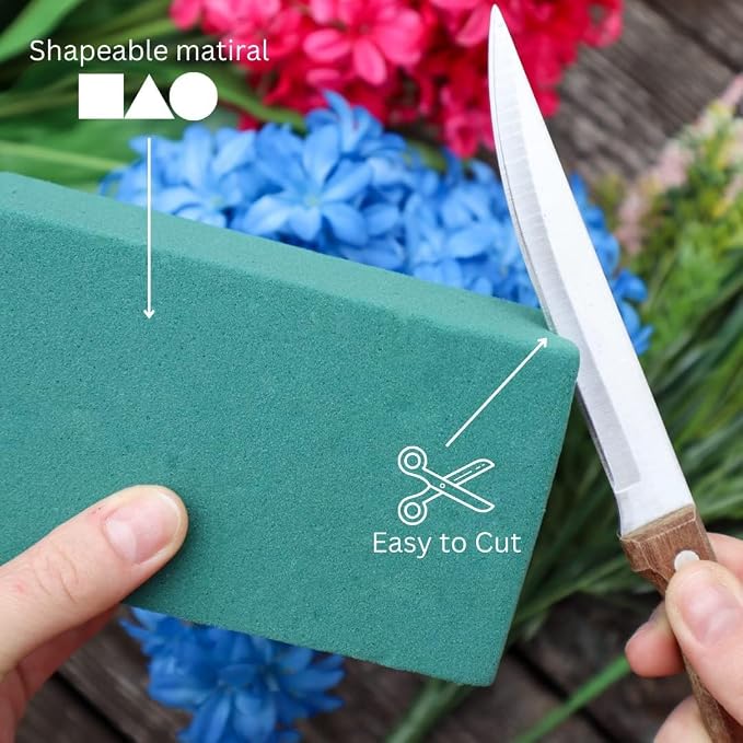 FLOFARE Pack of 6 Floral Foam Blocks Each Green Wet & Dry Flower Foam - Image 4