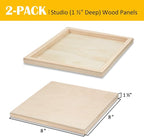 Falling in Art 2 Pack 8x8'' Unfinished Gallery Birch Wood Canvas Panels | Birch - Image 2