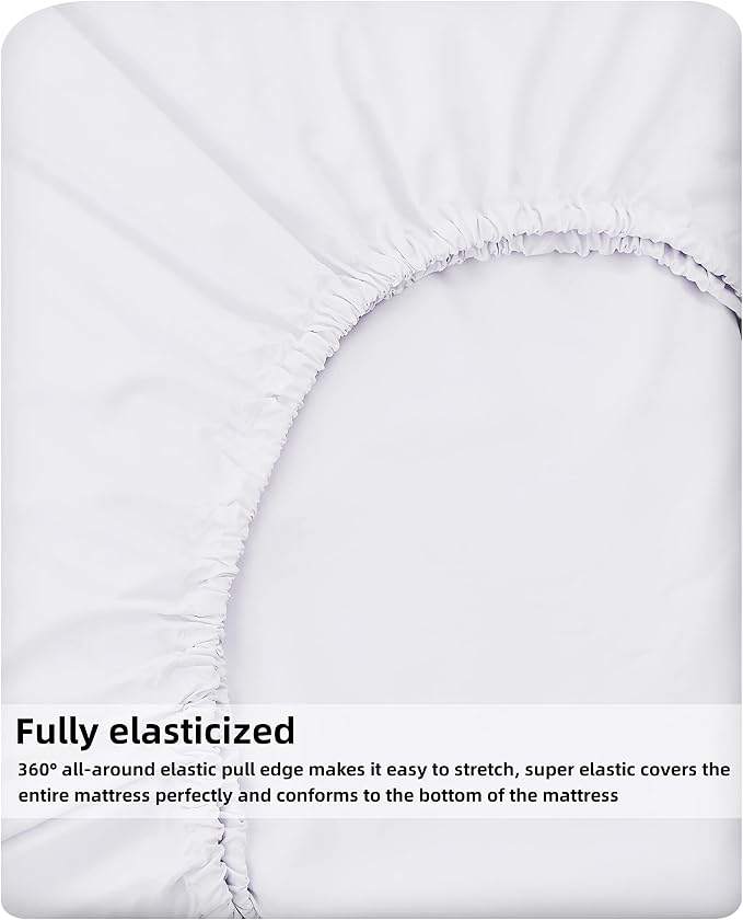 HBHLFZ Full Fitted Sheet Only, Soft Breathable Bottom Sheet - Image 5