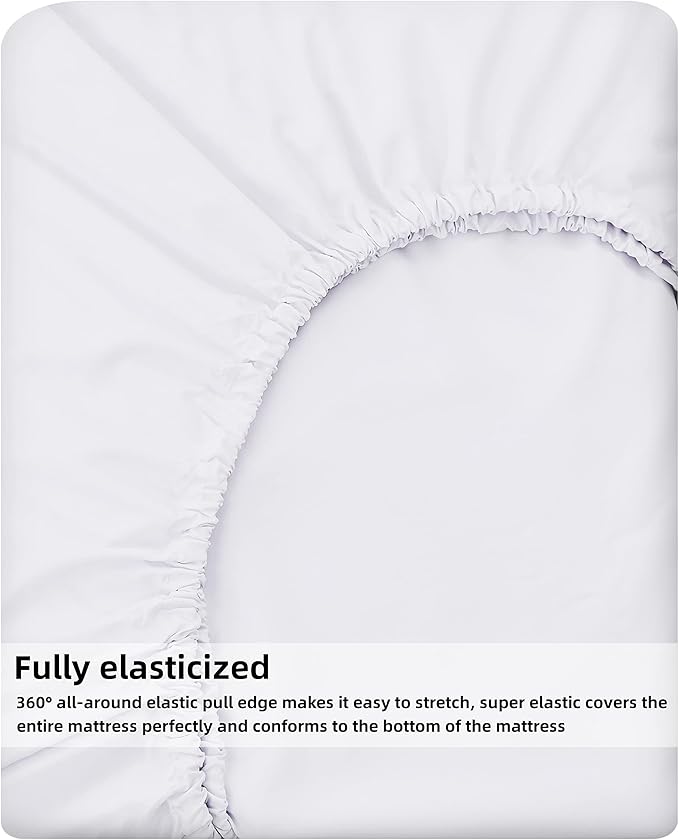 HBHLFZ Queen Fitted Sheet Only, Soft Breathable Bottom Sheet - Image 5
