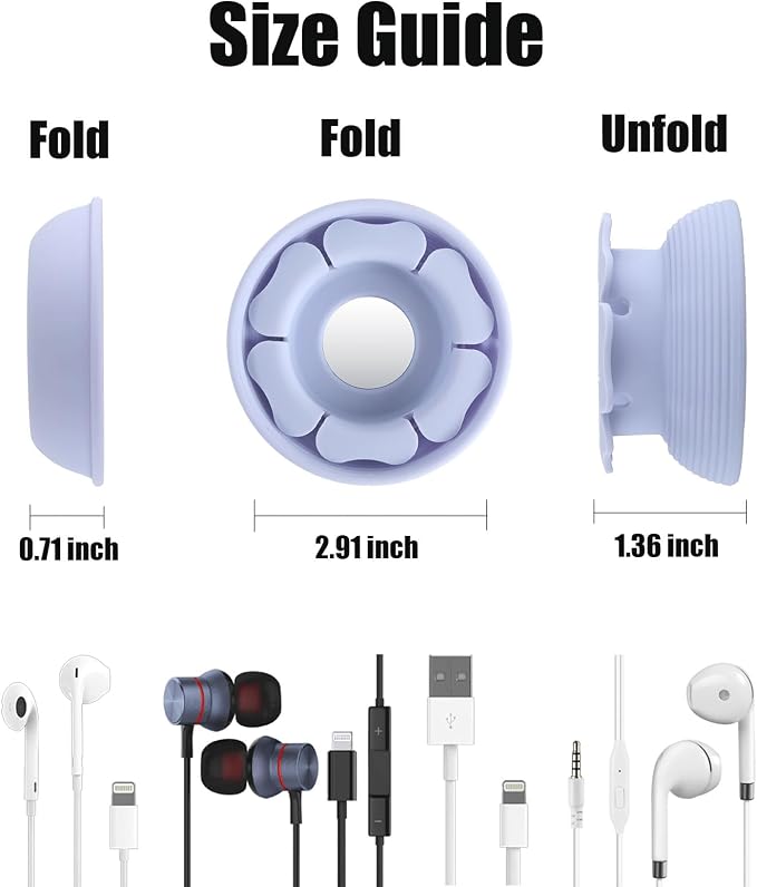 MAIRUI Wired Earbud Case Earphone Headphone Cord Organizer Earbuds Wrap Soft - Image 3