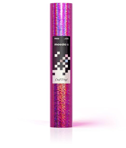 VViViD Mosaic+ Rose Pink Brushed Holographic 1ft x 5ft Crafting Vinyl - Image 2