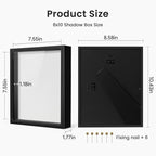 Black 8×10 Shadow Box Display Frame, Premium Linen Backboard and Included - Image 3