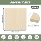6 Pack Plywood Sheets, Unfinished Wood Boards Blanks - Image 2