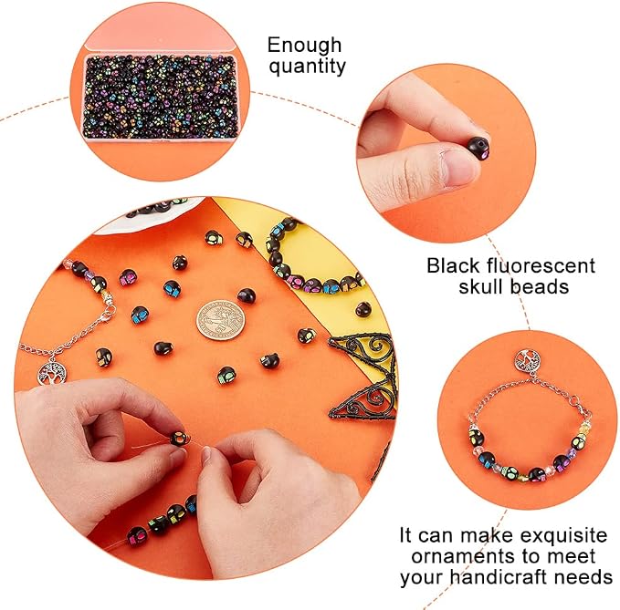 arricraft 500 Pcs Acrylic Skull Beads - Image 4