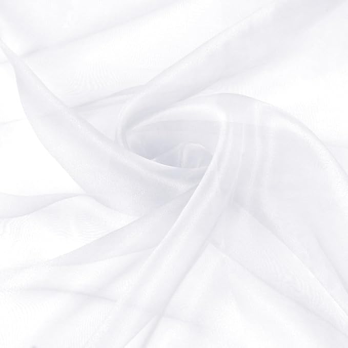VACVELT White Sheer Organza Fabric by The Yard 60" Wide | Semi-Transparent by VACVELT