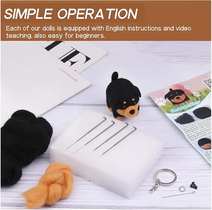 QMNNMA Needle Felting Kits for Beginners, Norwegian Dog Wool Felting Kit | - Image 3