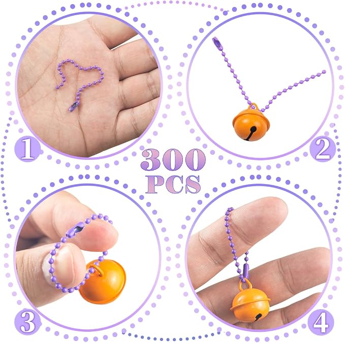 300Pcs Stainless Steel Ball Chain Set, 2.4mm Bead Chains 10 Colors 3.9 Inch - Image 3