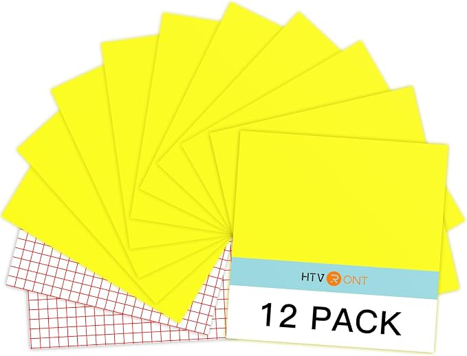 HTVRONT Lemon Yellow Permanent Vinyl 12 Pack 12"x12" Compatible by HTVRONT