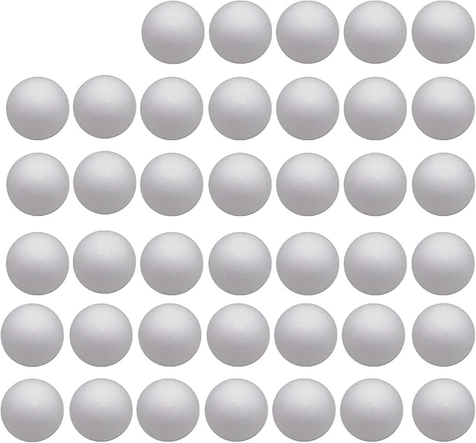 Crafjie Craft Foam Balls 40-Pack 2.9 Inches in Diameter, Foam Ball by Crafjie