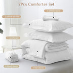 JOLLYVOGUE Queen Comforter Set, Ultra-Soft Bed in a Bag Queen Size 7 Pieces - Image 5