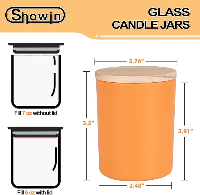 SHOWIN Thick Candle Jars for Making Candles 16 Pcs, 7 OZ Empty Jars - Image 3