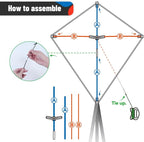 SGftre DIY Blank Diamond Kite for Kids & Adults Easy to Fly, Kite Making Kit - Image 4