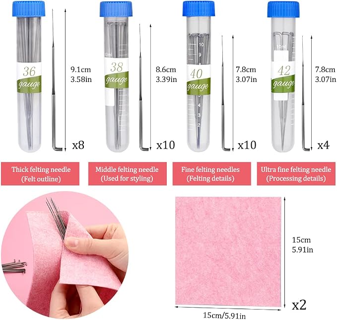 WONVOC Needle Felting Pad, 9.84 x 7.87 x 1.38'', Needle Felting Tools - Image 3