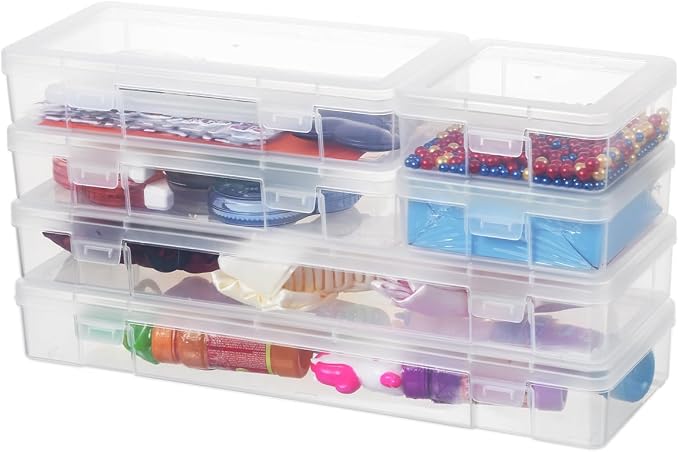 novelinks Clear Pencil Box and Small Plastic Storage Containers - Image 2