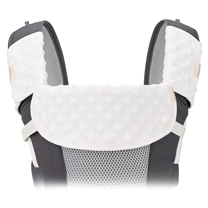 Bebamour Drool and Teething Reversible Cotton Pad For All Carry Positions Baby Carrier White Drool Bib For Boys & Girls(Peach)
