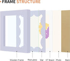 4x4 Picture Frame with Real Glass, Wooden cute 4 x 4 Photo Frame with Wavy Mat - Image 5