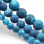 6mm Matte Blue Frosted Agate Bead, 15-Inch Matte Round Loose Stone Beads - Image 6
