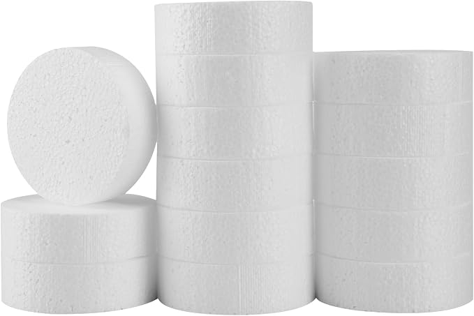 FFchuanhe 14 Pack Crafts Foam Circles 3 inch, Polystyrene Round Foam Discs by FFchuanhe