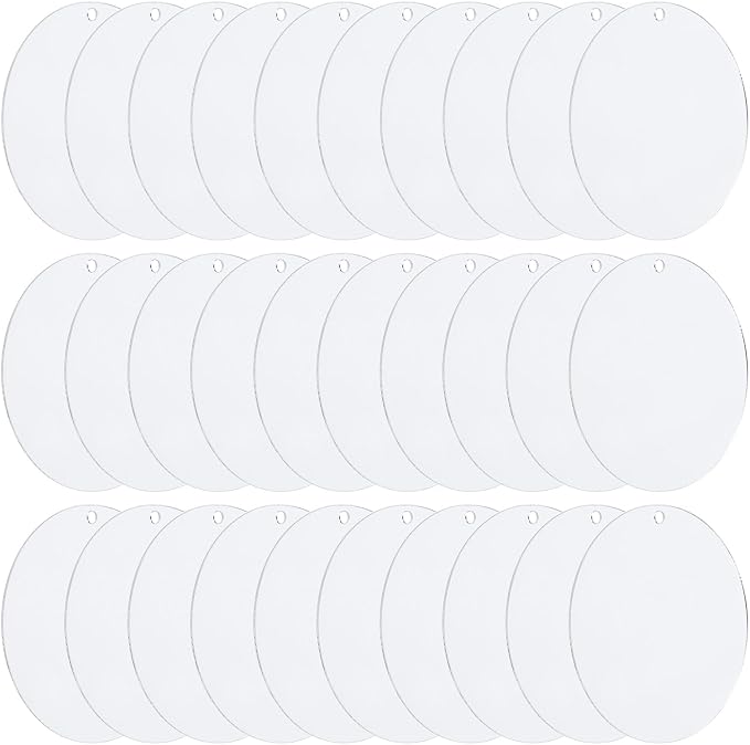 PATIKIL 2.5" Dia. Acrylic Circles, 30 Pack Round Clear Plastic Sheet Ornament by PATIKIL