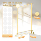 6PCS Acrylic Sign Holder 8.5X11 Double-Sided Gold Frames | Gold Picture Frames - Image 2