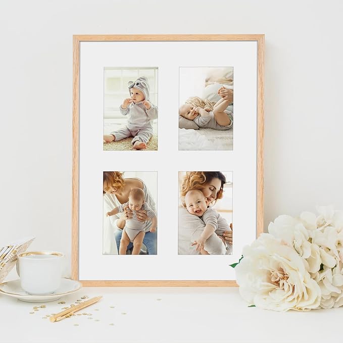ATOBART 12x16 Picture Frame, OAK Wood Photo Frame 8.5x11 - Image 6