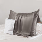 PROMEED Grey Silk Pillowcase Standard Size by PromeedTextile
