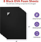 Self-Adhesive EVA Foam Sheets for Crafts – 2mm Thickness 8 Black Sheets - Image 2