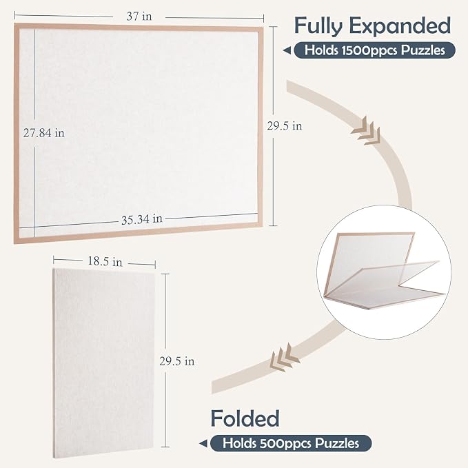 Jigsaw Puzzle Board for 1500 Pieces, Foldable Puzzle Board - Image 3