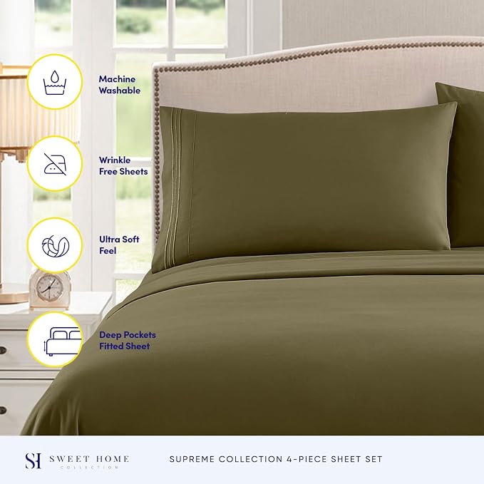 Twin Sheets - Breathable Luxury Sheets - 1800 Supreme Collection Extra Soft - Image 2