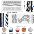2Pcs Car Tire Tracks Stencils for Painting, 11.8"x5.9" Splice Texture Stencil - Image 2