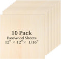Balsa Wood, Plywood Sheet, Unfinished Basswood Blank, 12×12×1/16 in, Paint; by MOWPOG