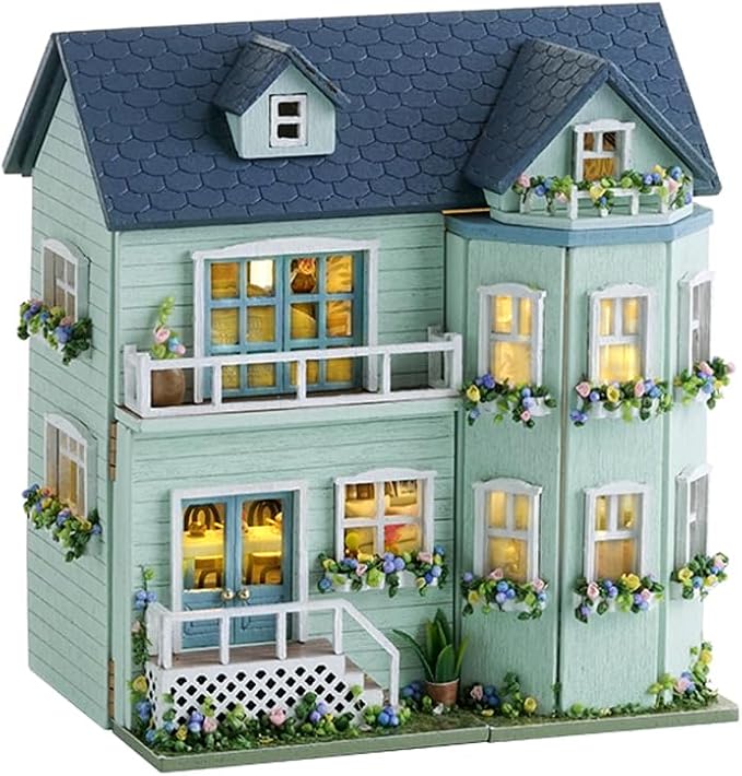 DIY Miniature House Kit, CUTEROOM Wooden Dollhouse Kit Mini House Making Kit by CUTEROOM
