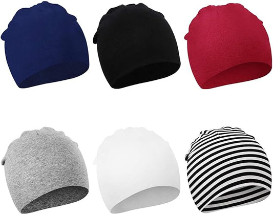 DRESHOW BQUBO 6 Pack Baby Hats for Boys Girls Unisex Baby Hat Soft Knit Cap Nursery Beanie for Newborn Infant Toddler Kid