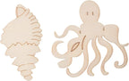 48PCS Unfinished Wood Ocean Animal Cutouts - Image 6