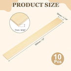 MECCANIXITY 10Pcs Wood Strips Slats, 9/32" x 1‑1/4" x 12" Thin Wood Sticks Flat - Image 2