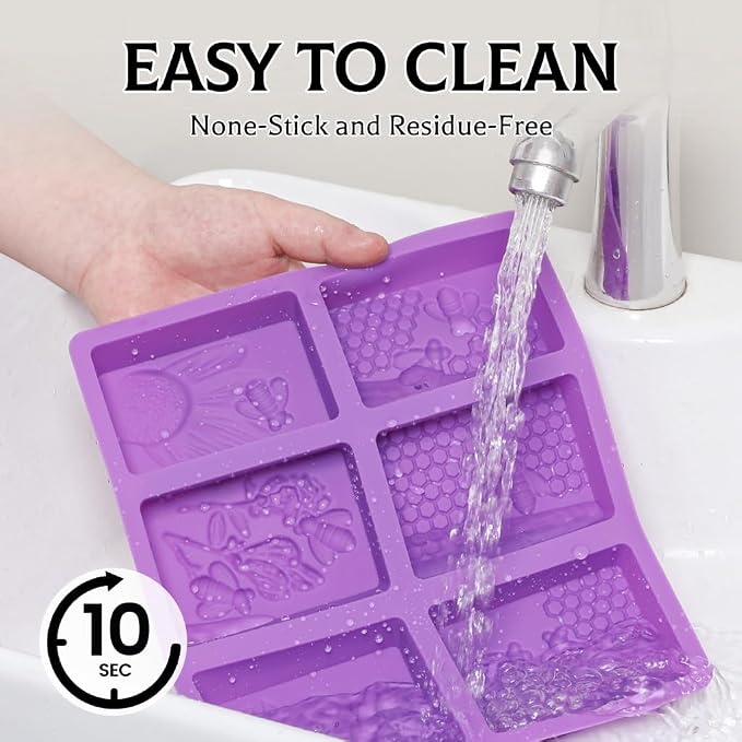 SJ Soap Molds 2 Packs, Oval and Rectangle 3D Honeycomb Silicone Soap Molds - Image 6