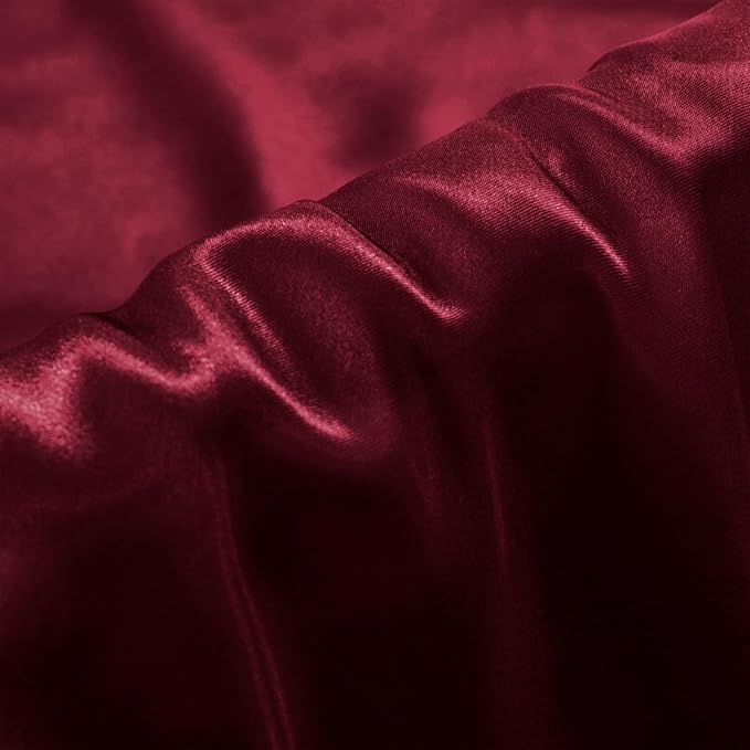 Aormenzy Satin Body Pillow Cover Set of 2, 20x54 Inches Burgundy Body Pillow - Image 2